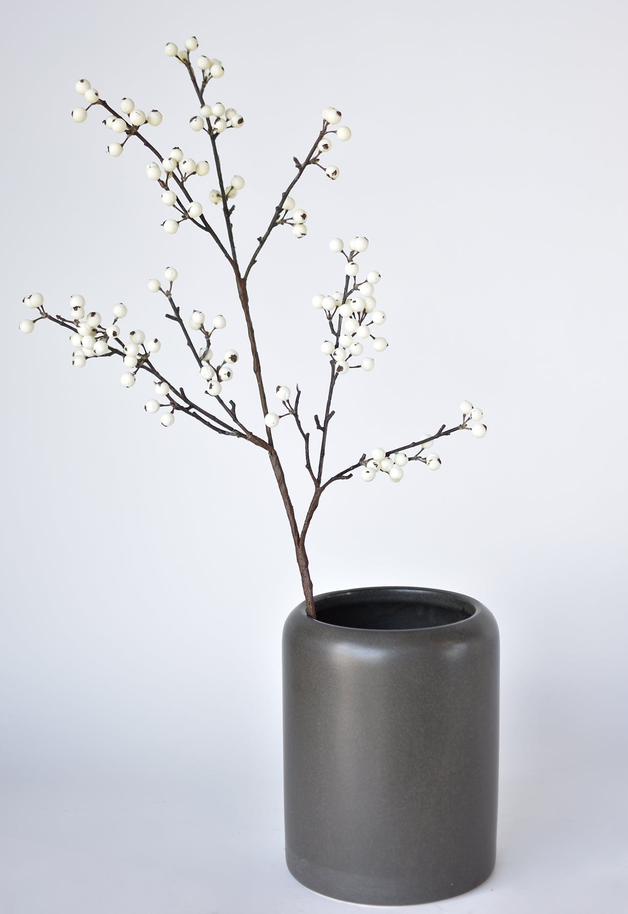 33" Faux White Berry Branch Stem (online exclusive)