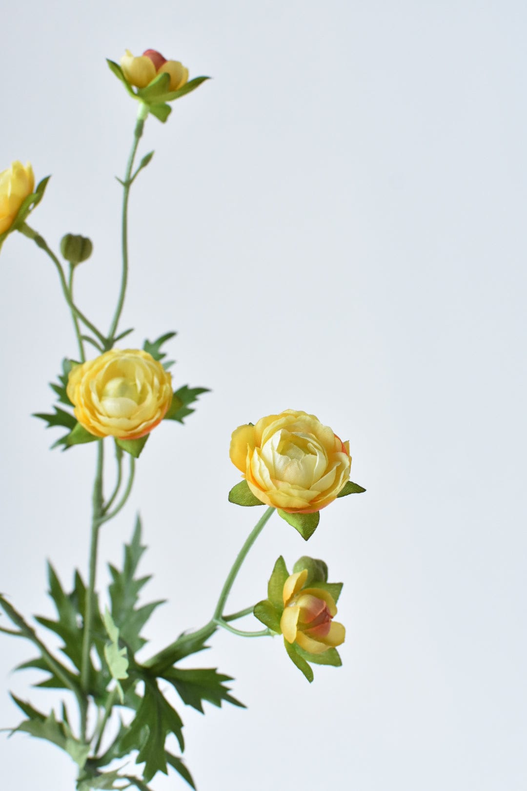 22" Faux Mini Yellow Ranunculus Stem (Online exclusive)