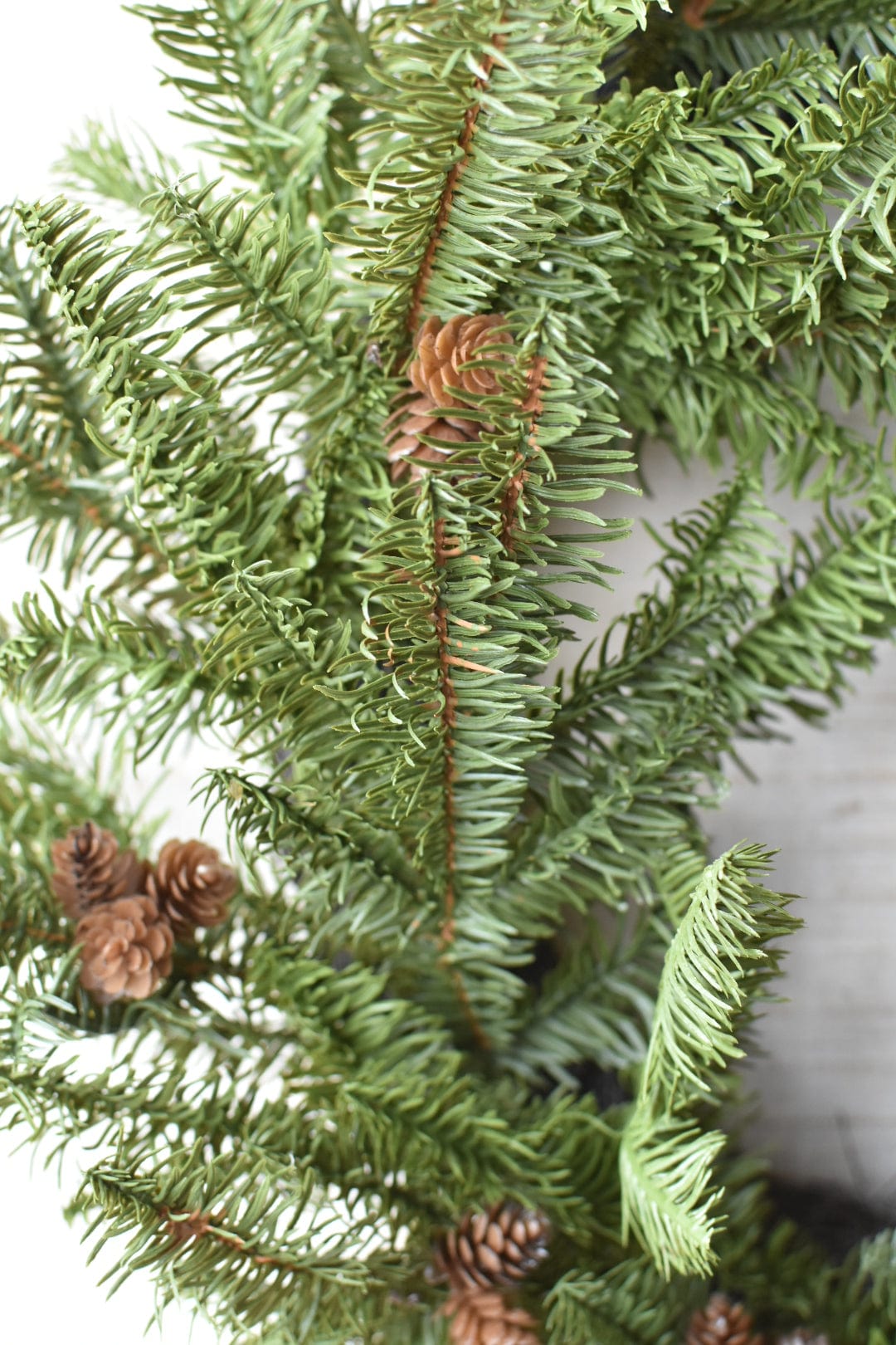 24" Faux Green Spruce Real Touch Wreath w/Faux Pinecones (Online Exclusive)