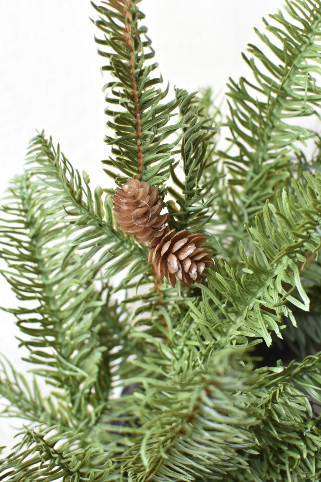 24" Faux Green Spruce Real Touch Wreath w/Faux Pinecones (Online Exclusive)