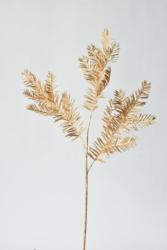 23.5" Faux Gold Metallic Hemlock Pine Spray (Online Exclusive)