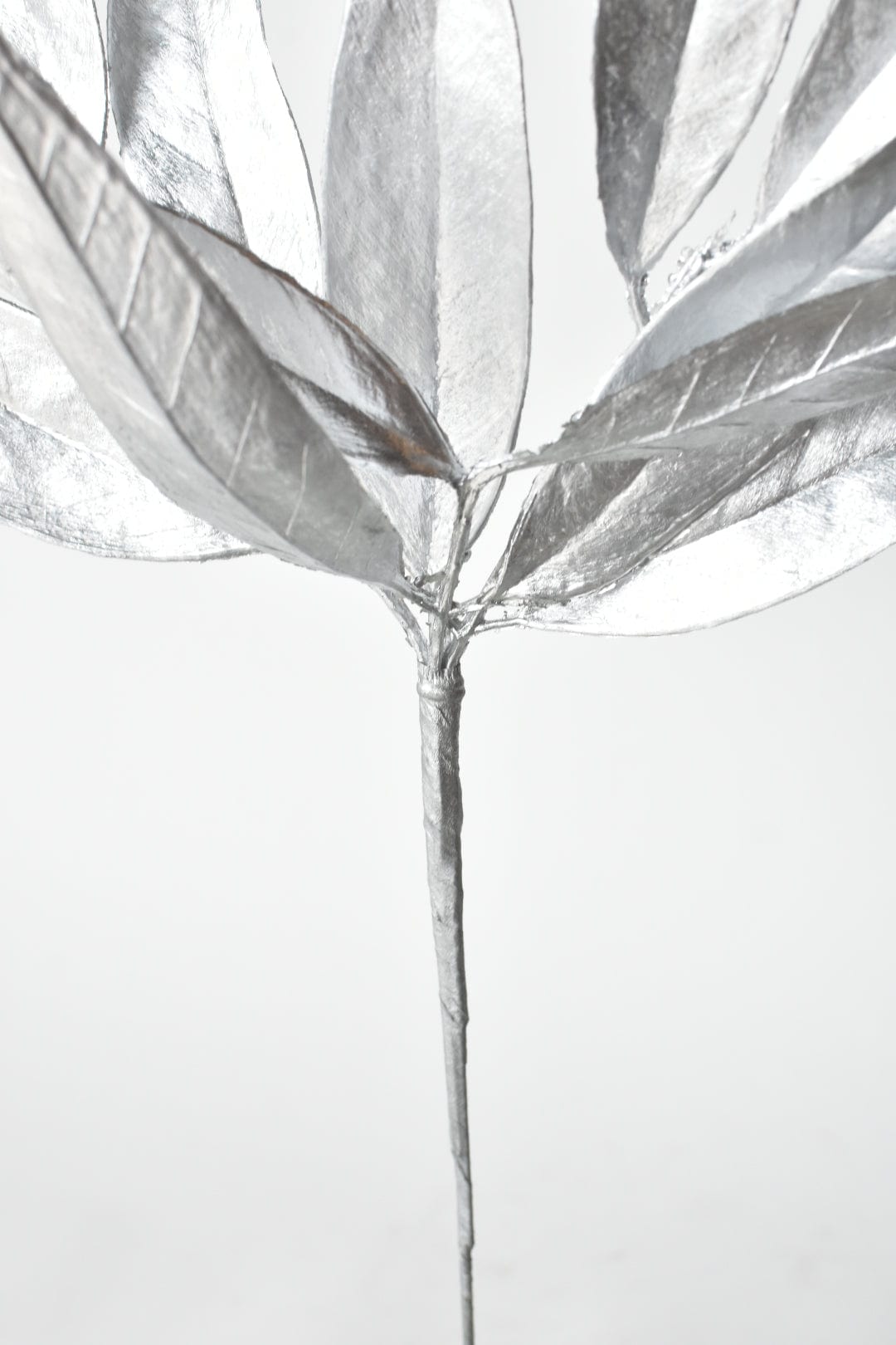 22.5" Faux Silver Metallic Bay Leaf Stem (Online Exclusive)