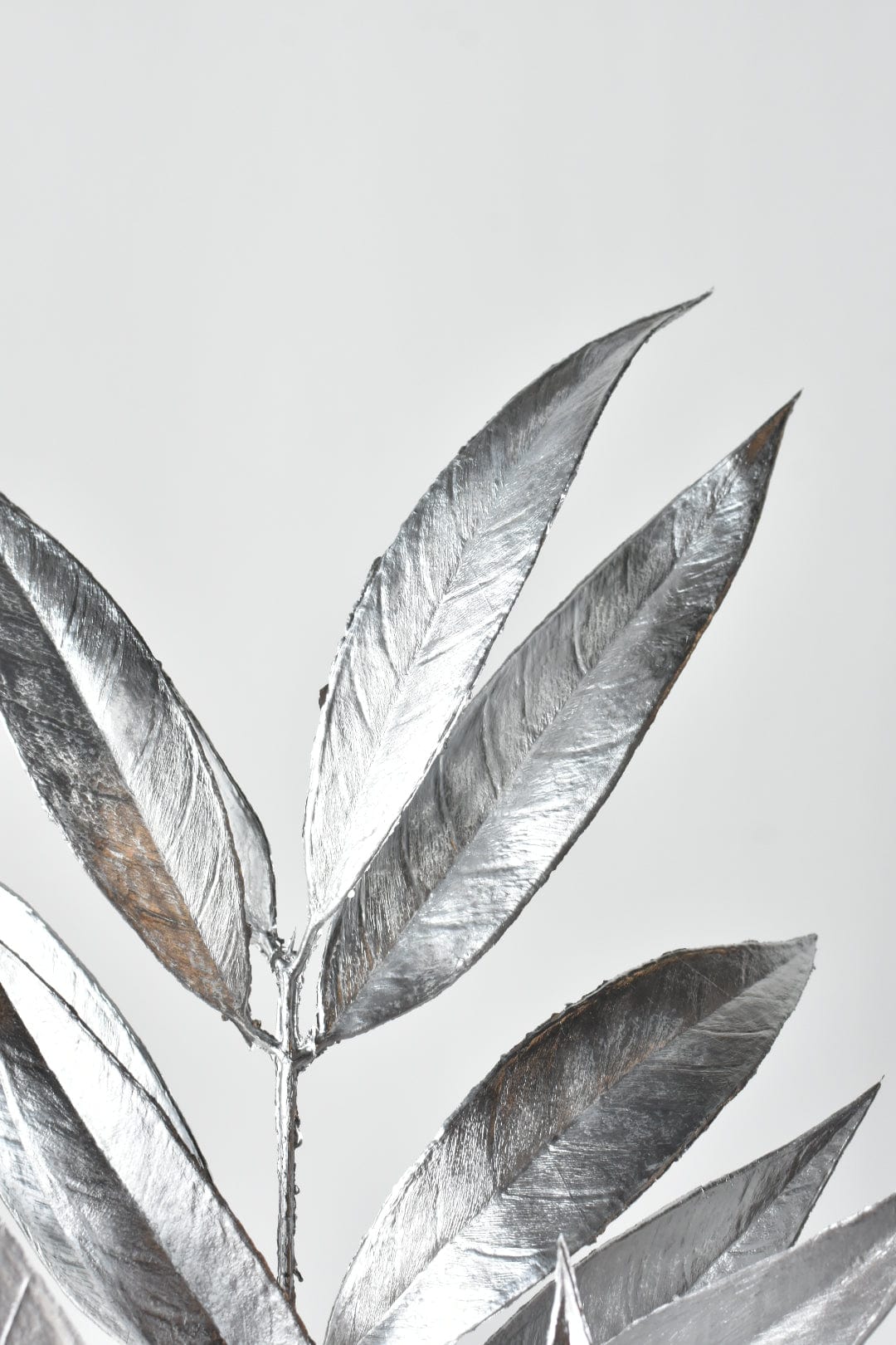 22.5" Faux Silver Metallic Bay Leaf Stem (Online Exclusive)