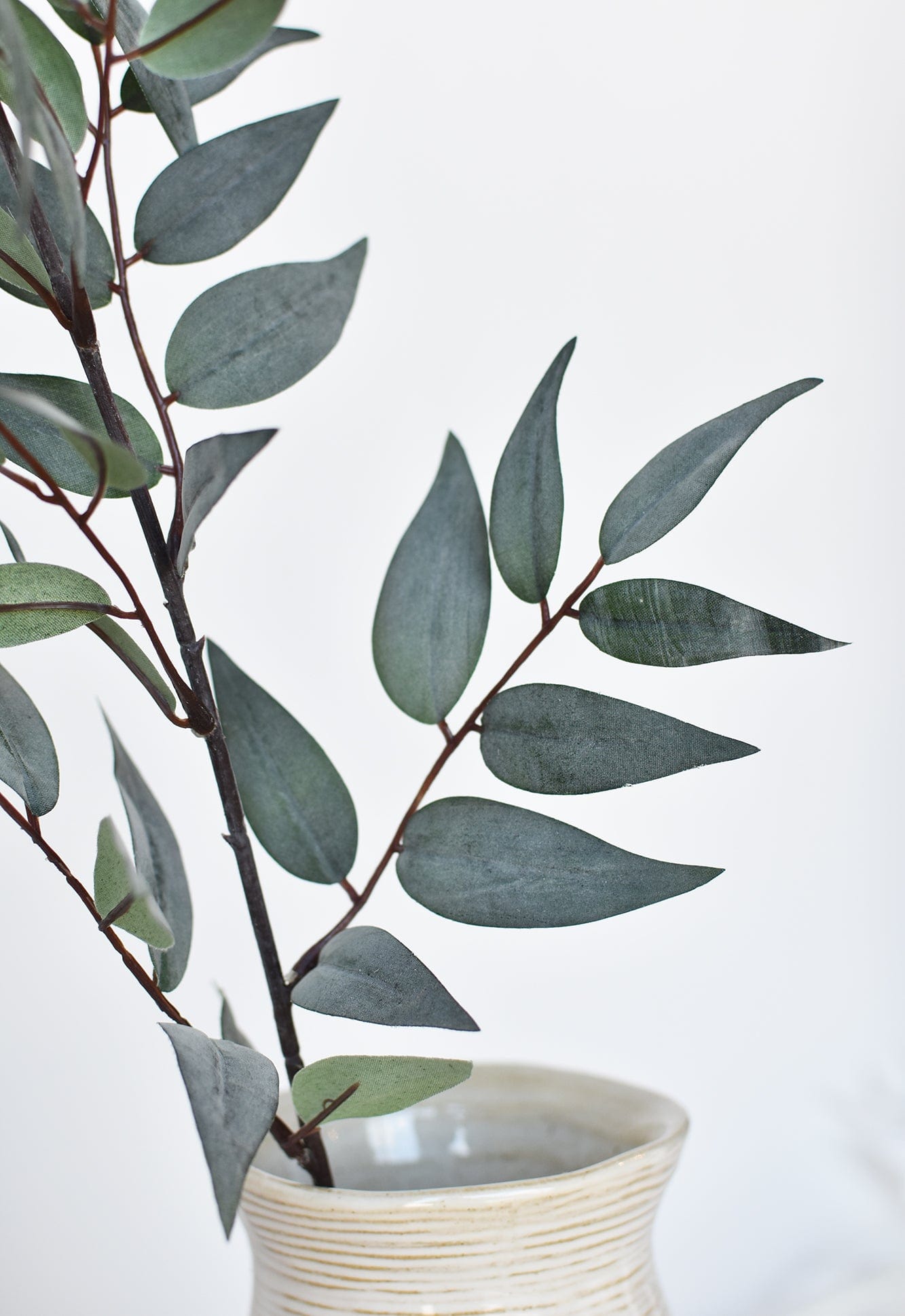 36" Faux Dark Green/Gray Ruscus Leaf Stem (Online exclusive)