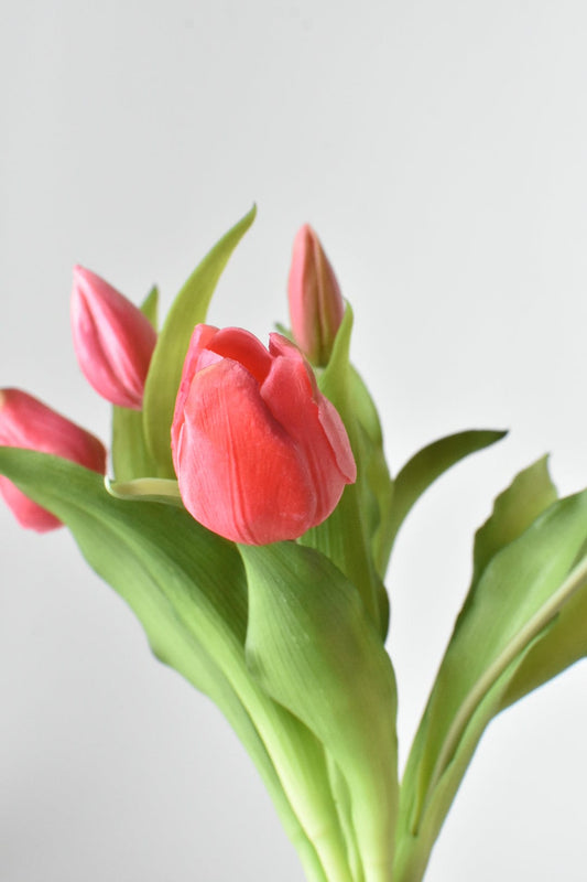 11.75" Faux Real Touch Dark Pink Tulip Stem Bundle (Online Exclusive)