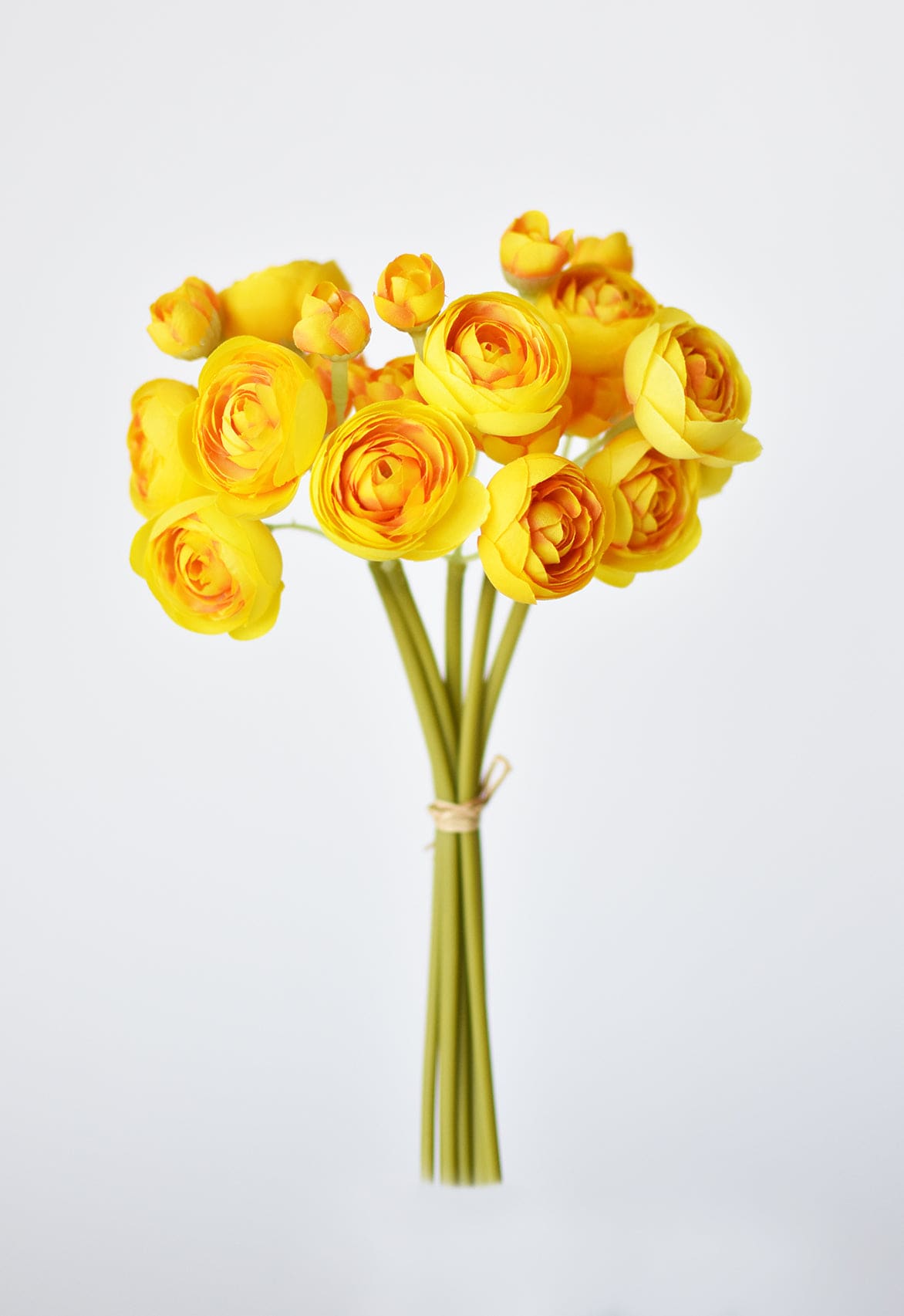 10" Faux Yellow Ranunculus Stem Bundle (Online exclusive)