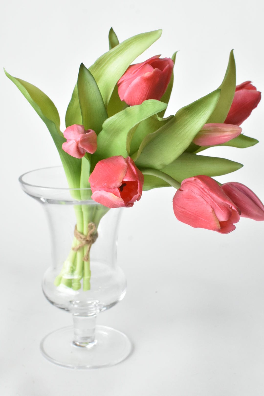 11.75" Faux Real Touch Dark Pink Tulip Stem Bundle (Online Exclusive)