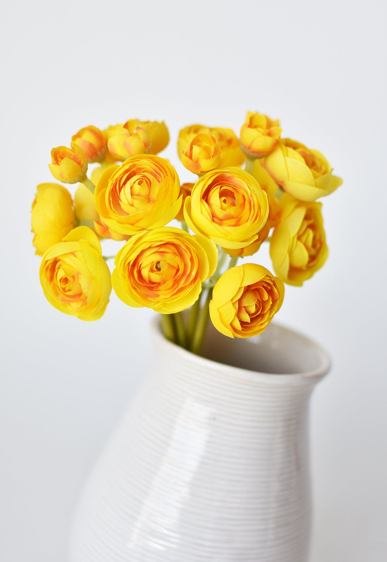10" Faux Yellow Ranunculus Stem Bundle (Online exclusive)