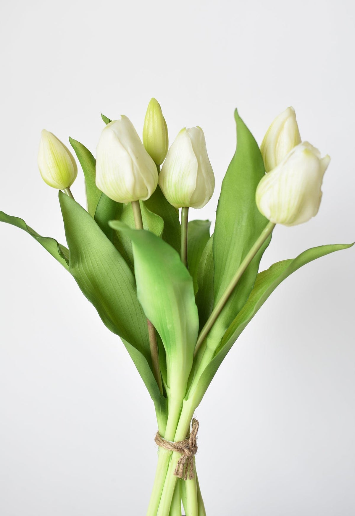 11.75" Faux Real Touch White Tulip Stem Bundle (online exclusive)