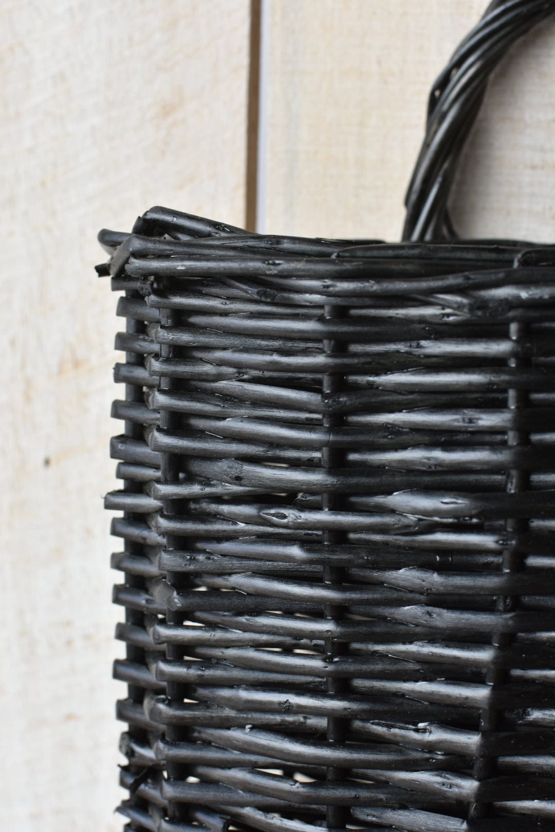 11" x 17" Wicker Basket w/Handle BLACK (Online Exclusive)