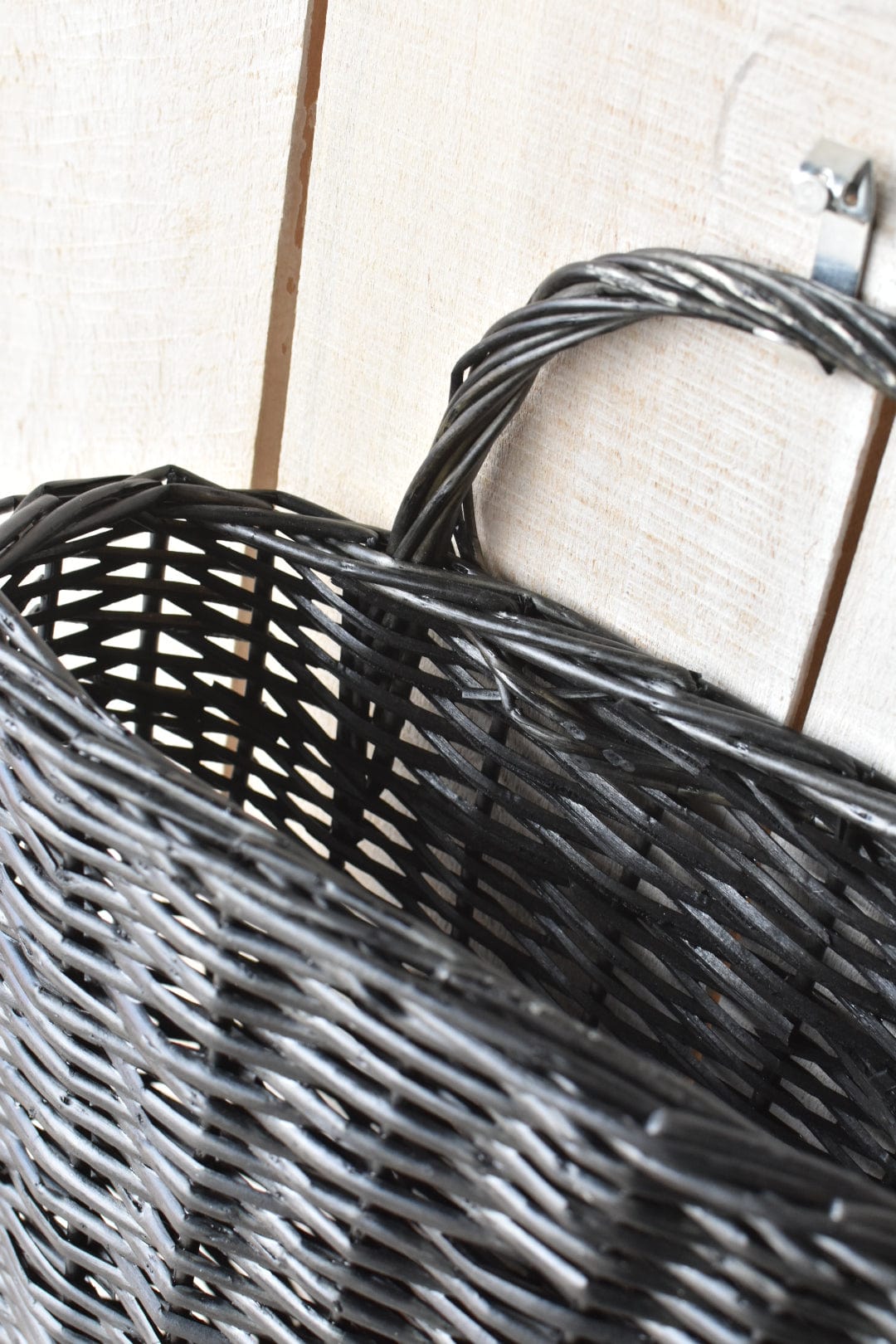 11" x 17" Wicker Basket w/Handle BLACK (Online Exclusive)
