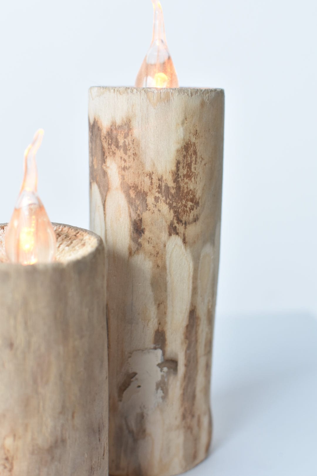 Wooden Faux LED Candles (2 Sizes available) (Online Exclusive)