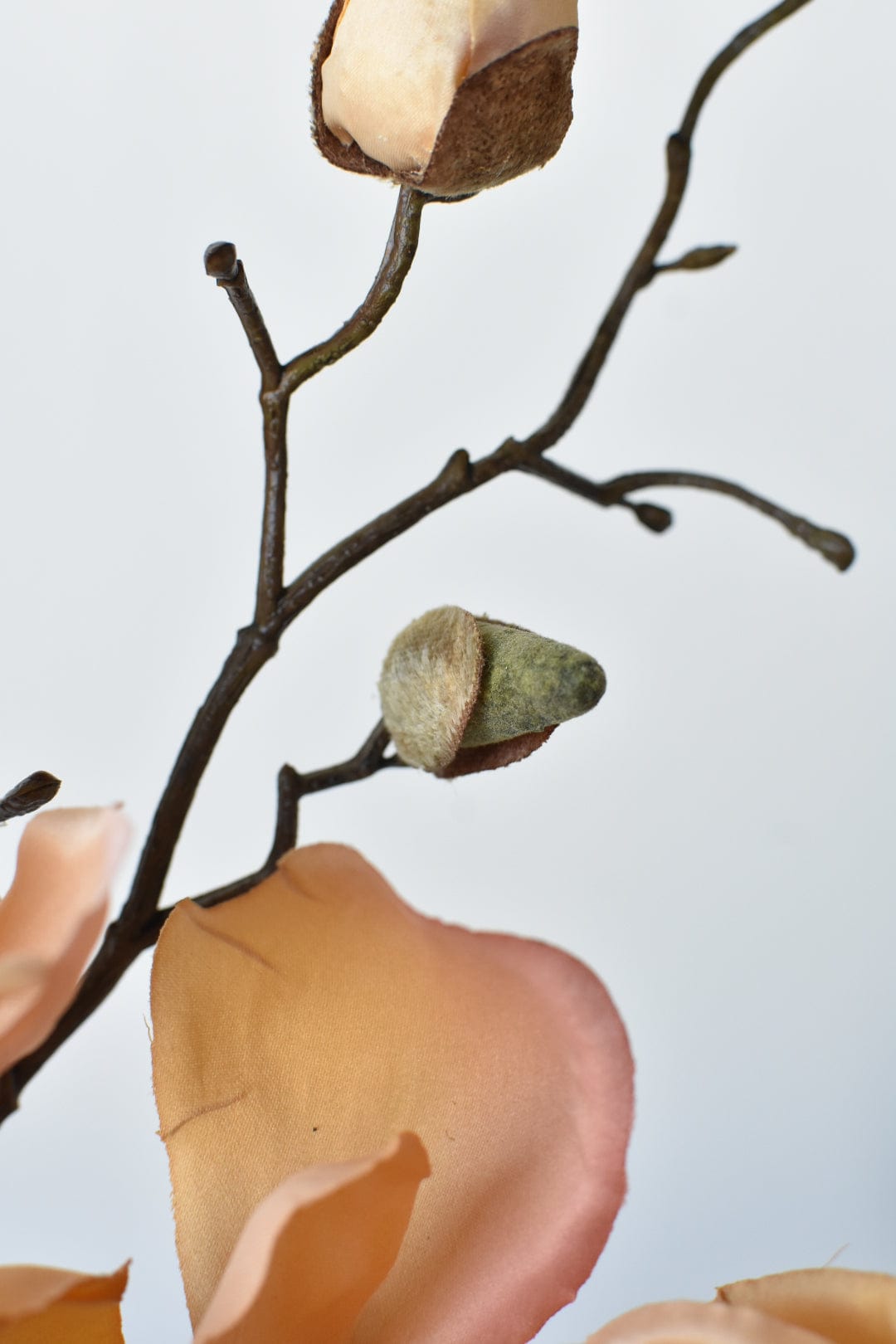 19" Faux Magnolia Stem Light Orange/Pink (Online exclusive)