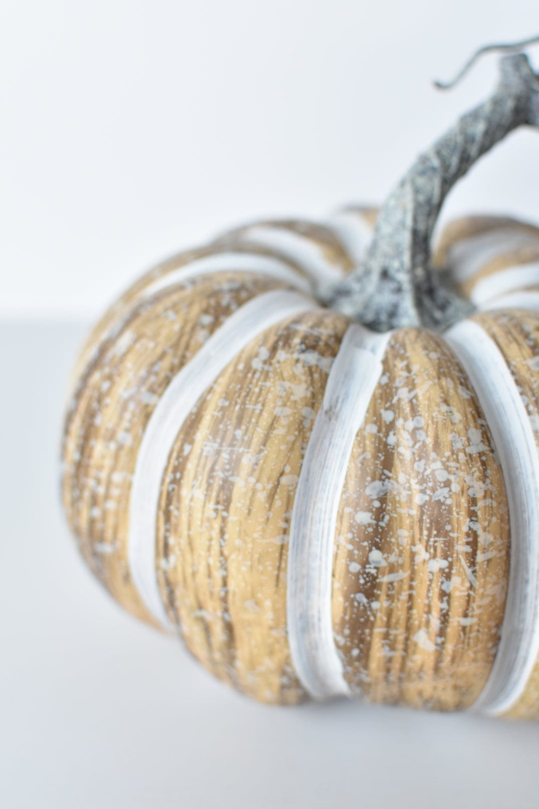 6.5"Hx7.5"W Faux Pumpkin Beige White - Wide (Online Exclusive)