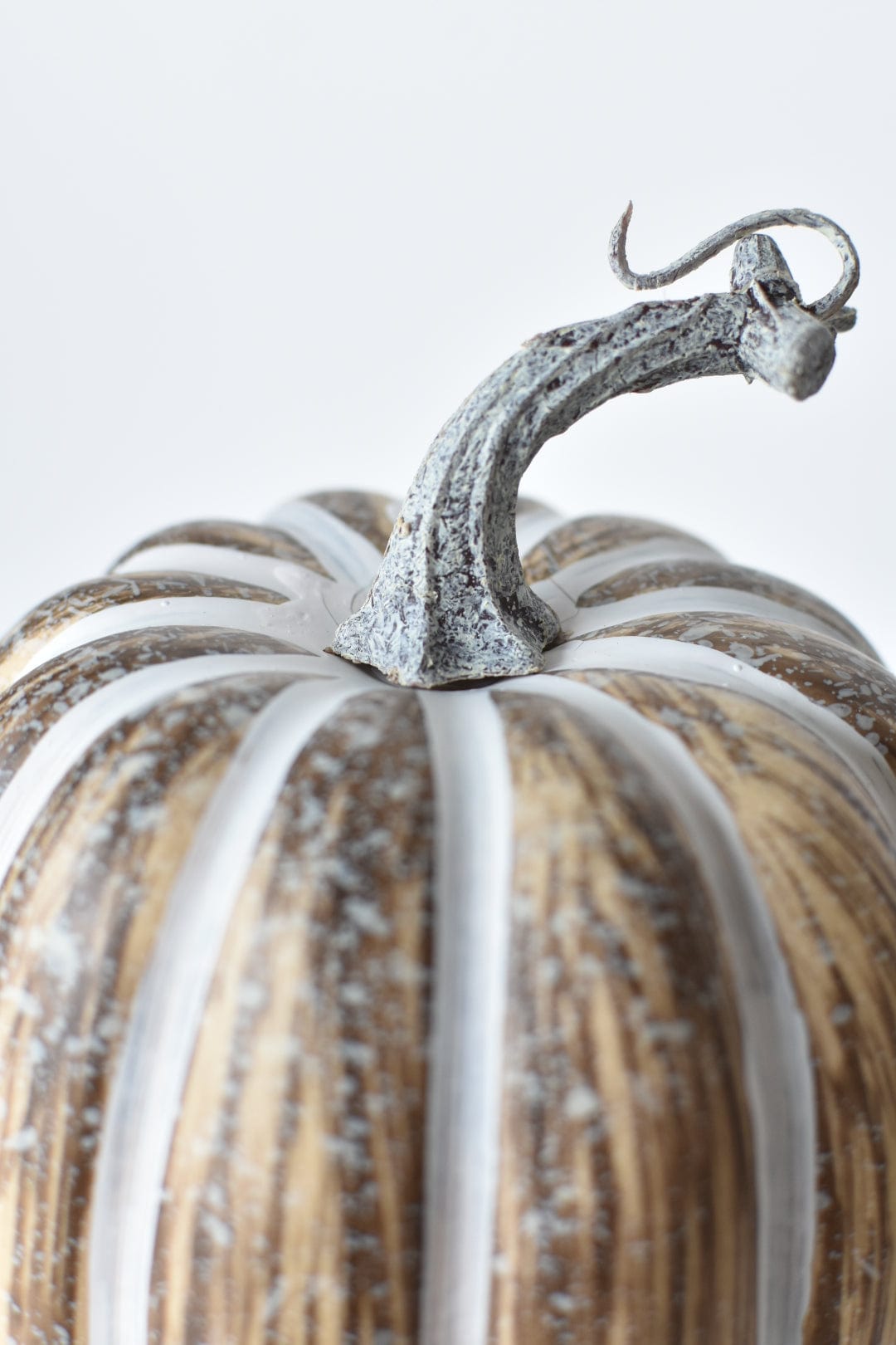 7"Hx5.5"W Faux Pumpkin Beige White - Tall (Online Exclusive)