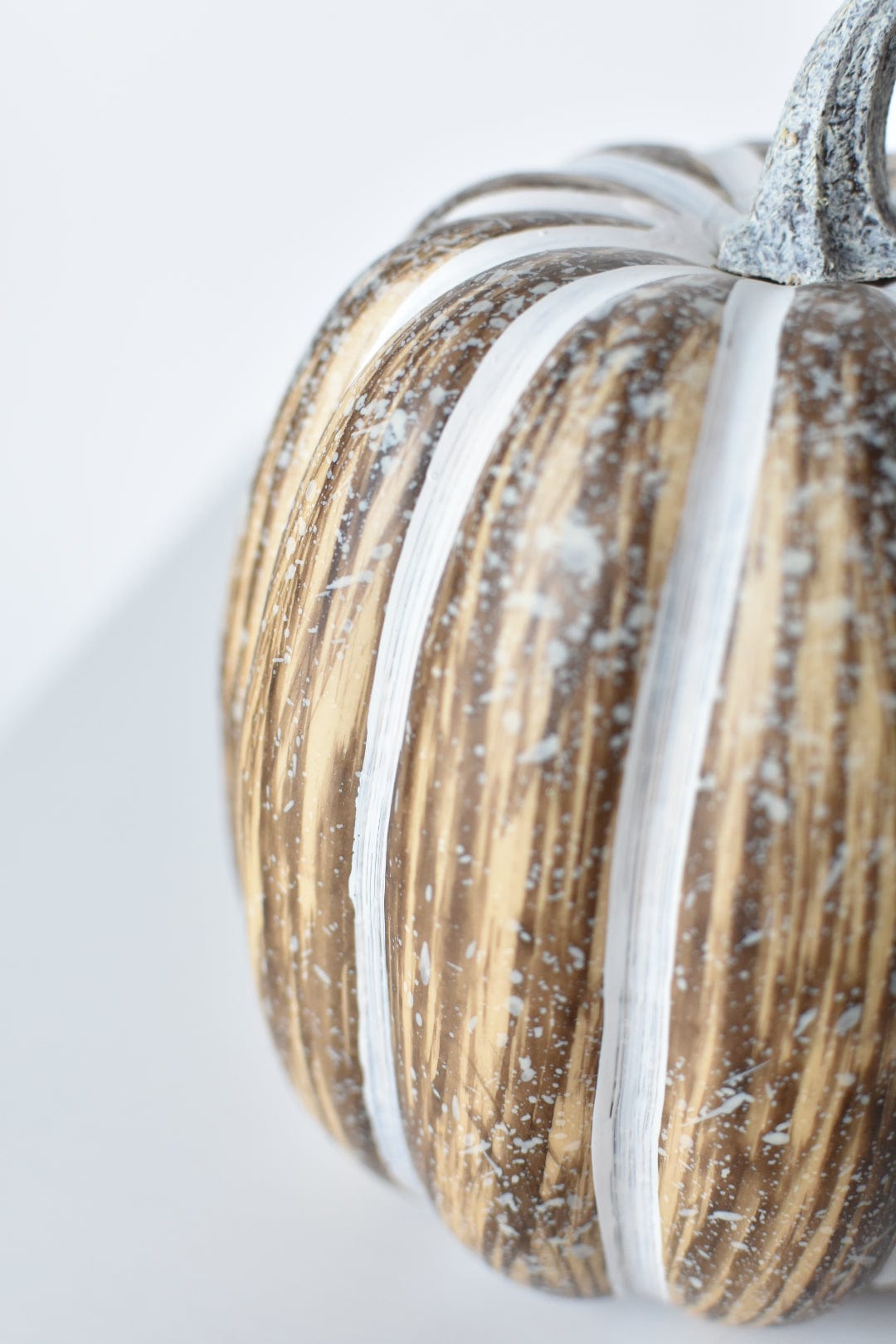 7"Hx5.5"W Faux Pumpkin Beige White - Tall (Online Exclusive)