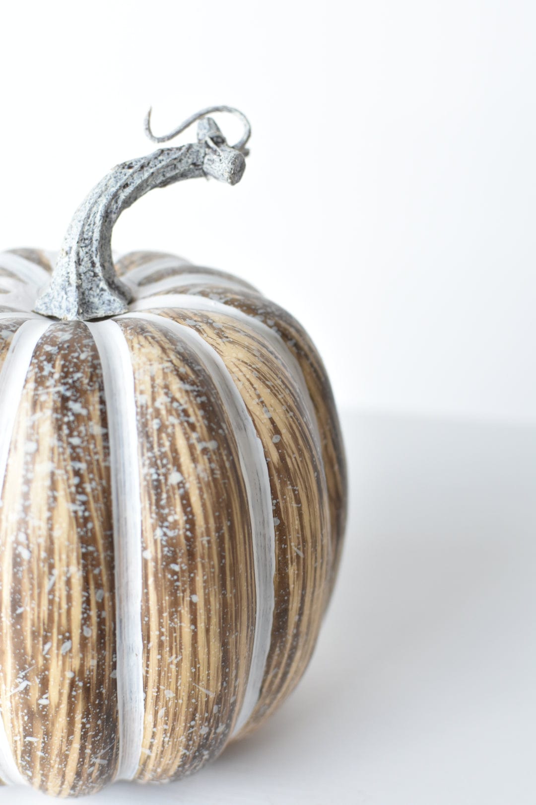 7"Hx5.5"W Faux Pumpkin Beige White - Tall (Online Exclusive)