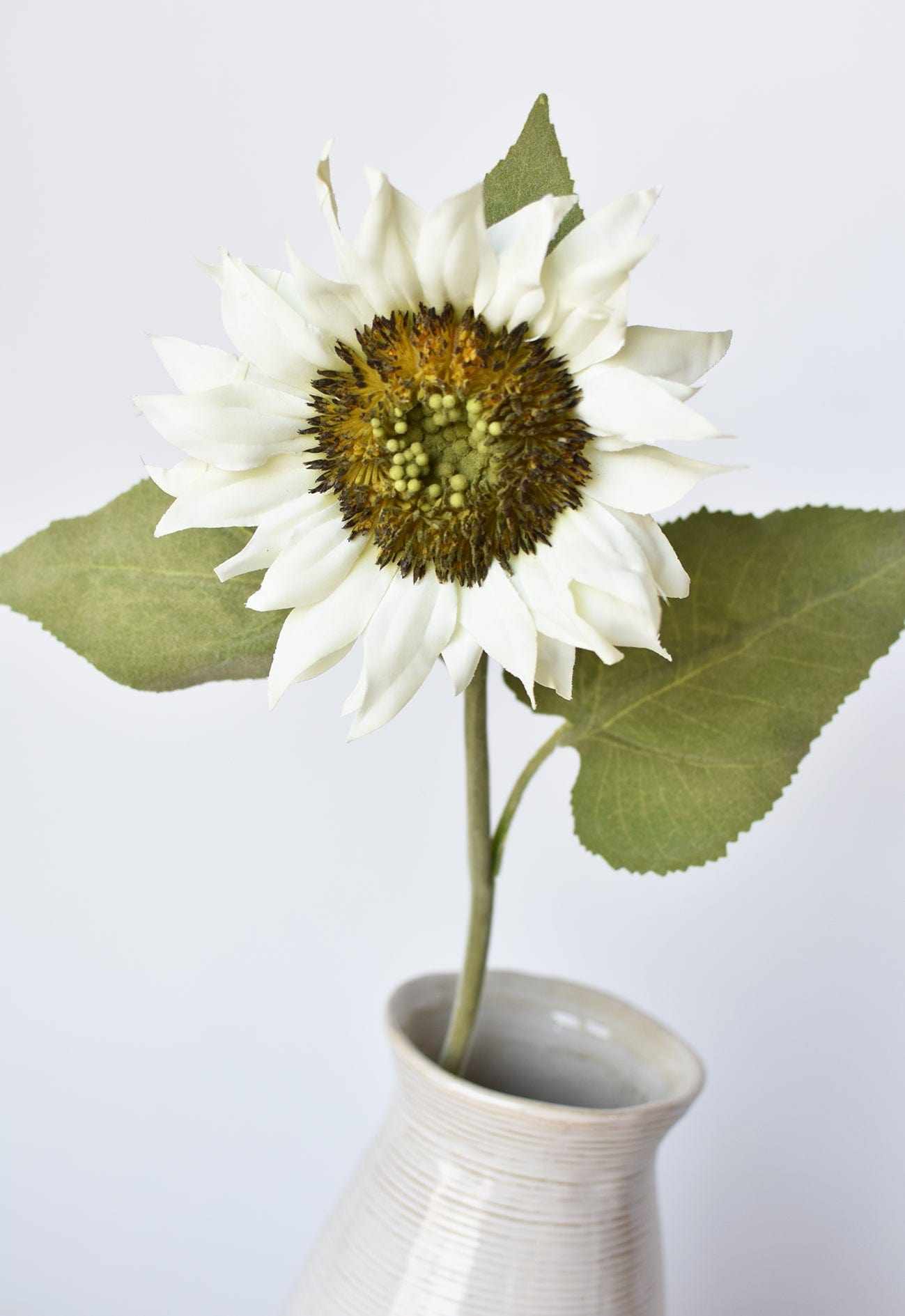 25" Faux Sunflower Stem White (Online exclusive)