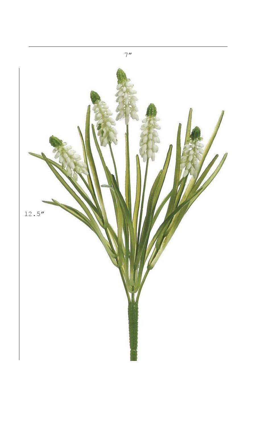 12.5" Faux White Muscari Bush Grape Hyacinth (Online exclusive)