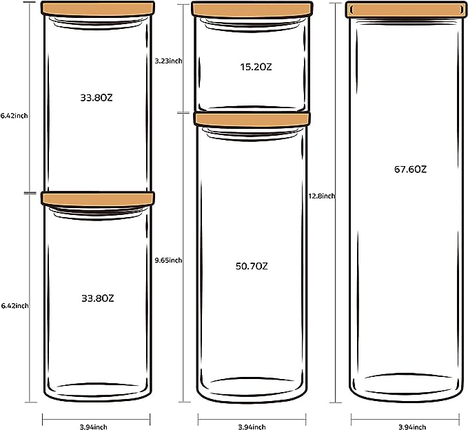 Glass Canister Set & Bamboo Lid (Online Exclusive)