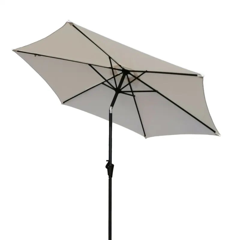 (Online Exclusive) Beige 8.8 Feet Outdoor Aluminum Patio Umbrella Waterproof and Foldable for Courtyard Furniture