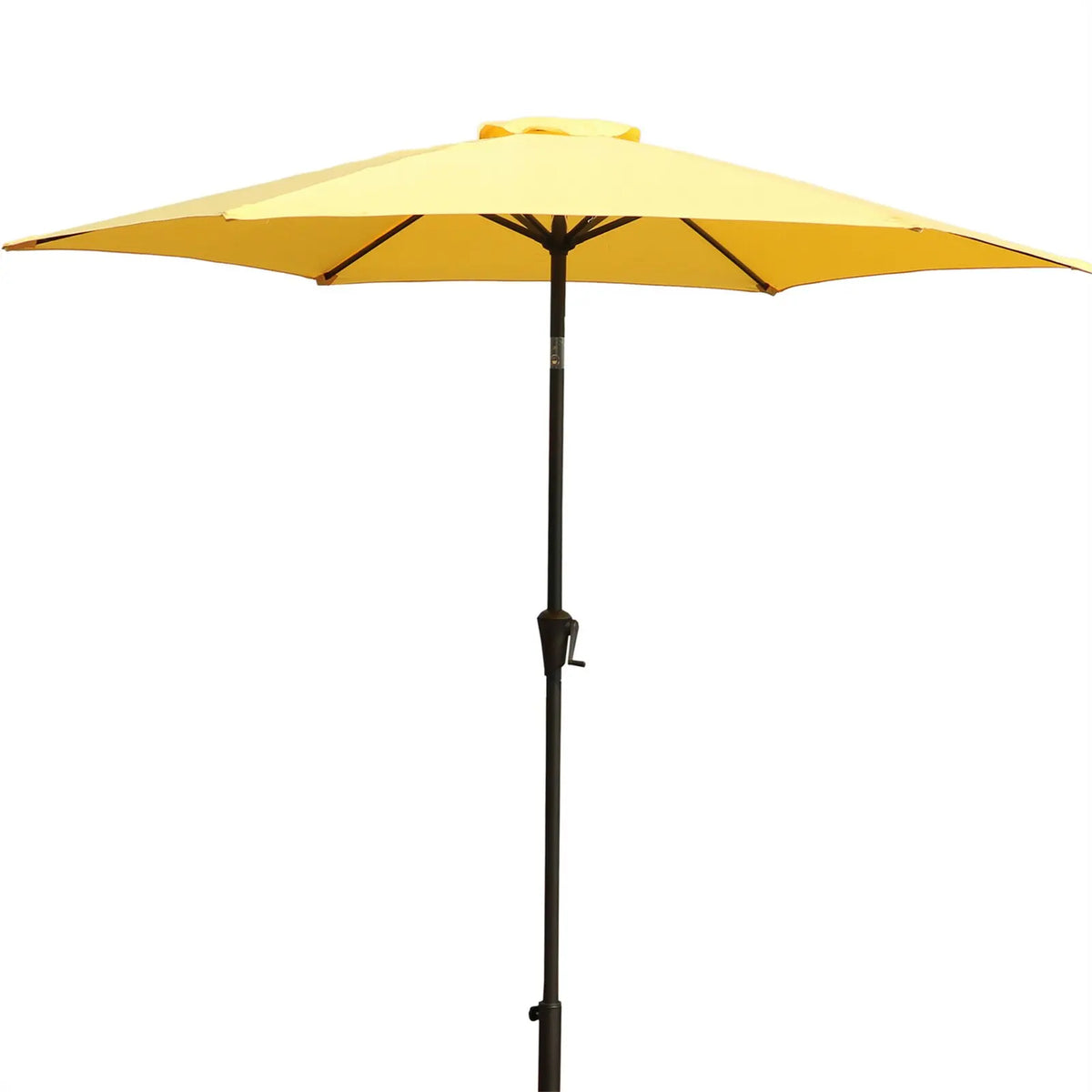 8.8 Feet Outdoor Aluminum Patio Umbrella Market (Online Exclusive) Umbrella With 33 Pounds Round Resin Umbrella Base in Yellow