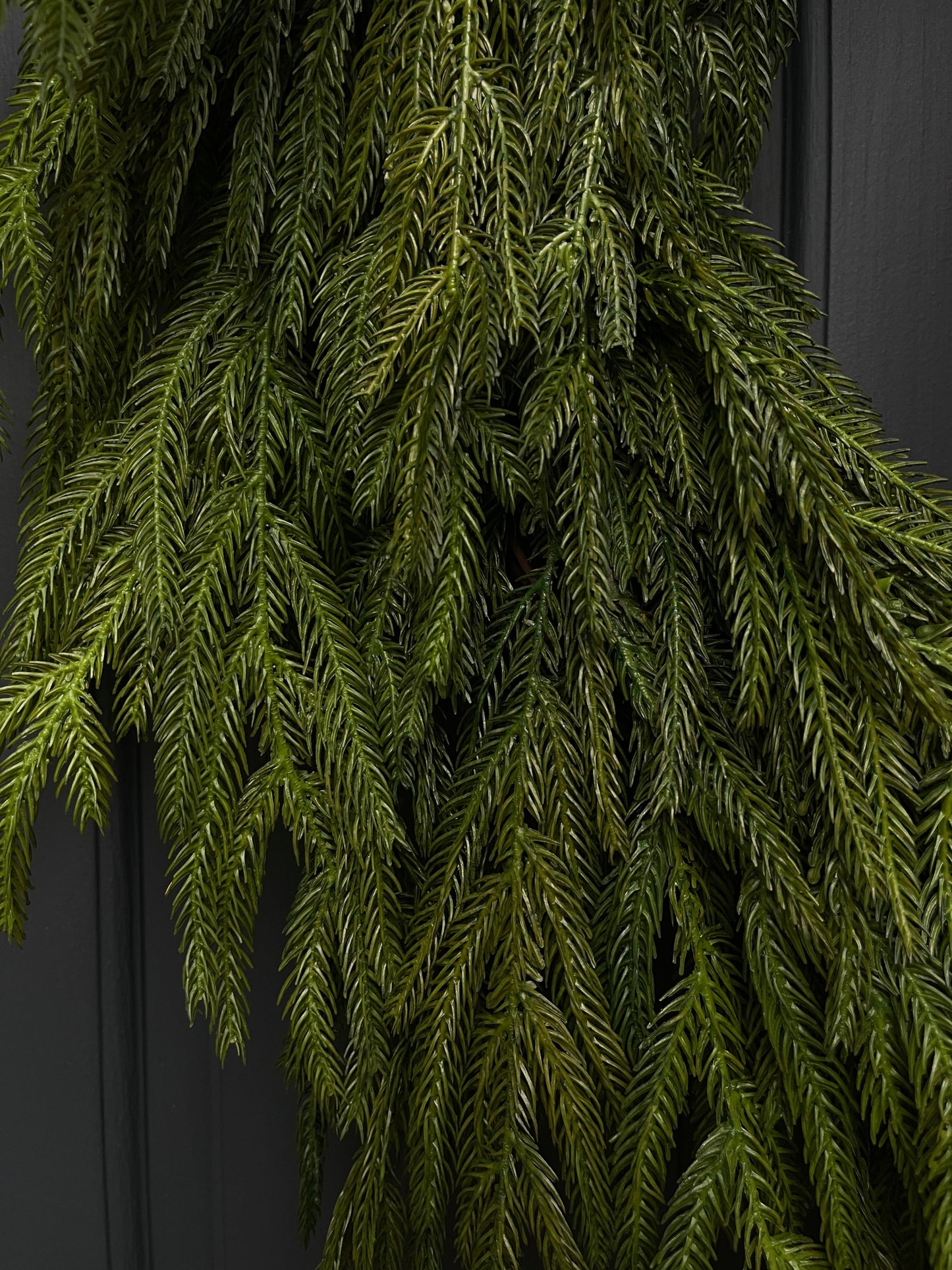 Faux Norfolk Pine Wreath with Red Velvet Bow (Online Exclusive)