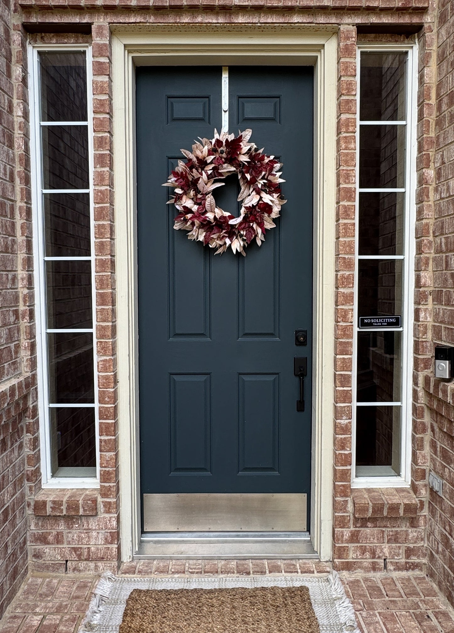 Burgundy & Cream Fall Wreath with Berries (Online Exclusive)