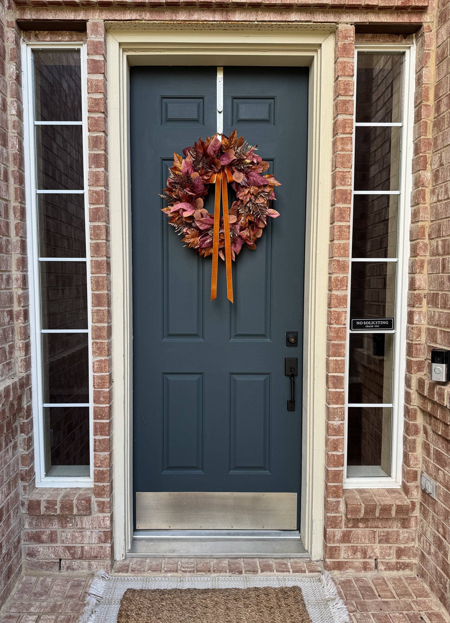 Rust and Copper Fall Wreath with Velvet Bow (Online Exclusive)
