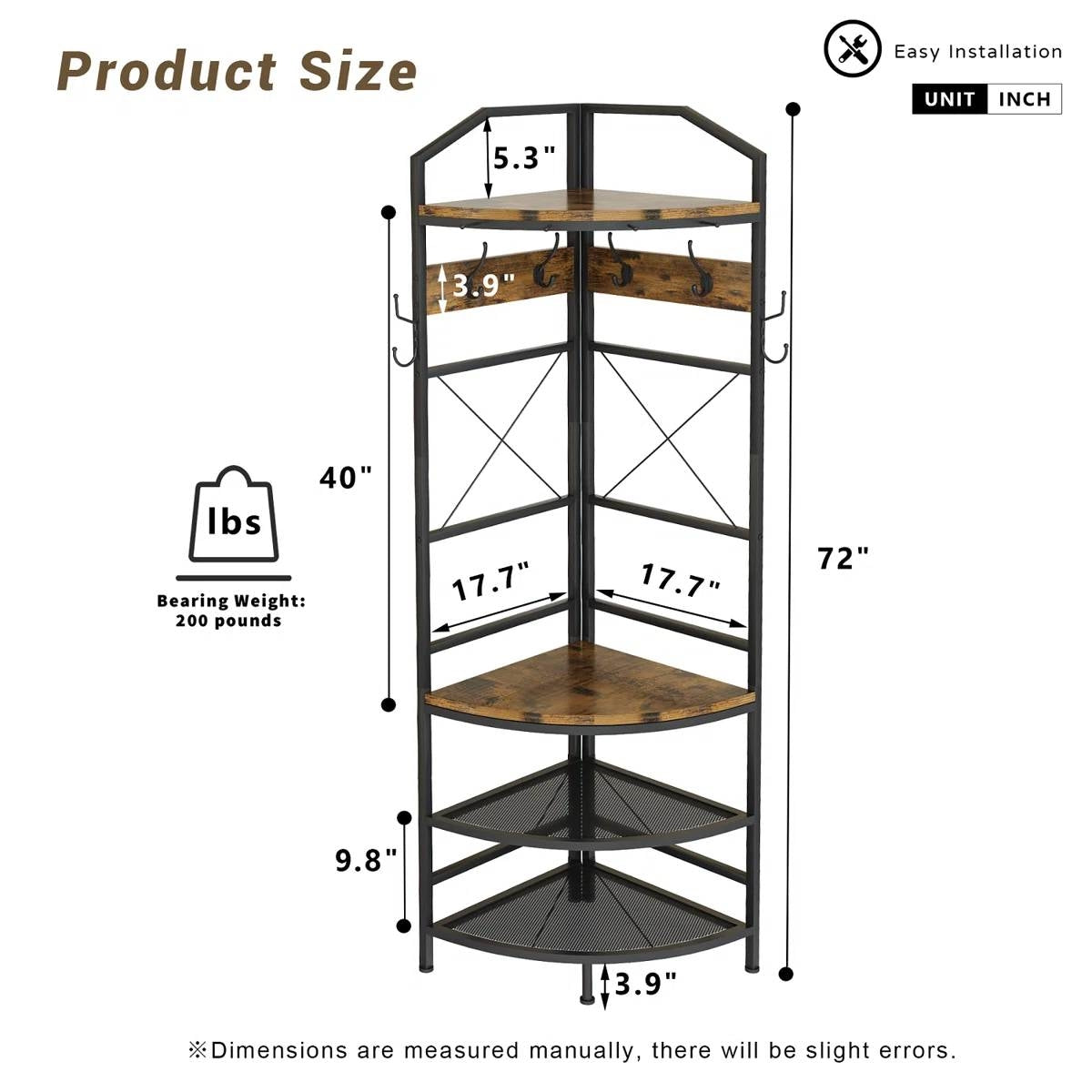 Industrial Metal/Wood Corner Hall Tree Shoe Storage Bench Coat Rack (Online Exclusive)