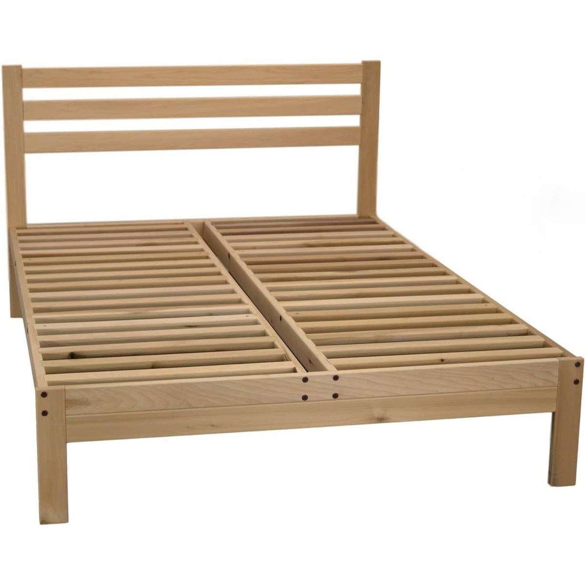 King size Solid Wood Platform Bed Frame with Slatted Headboard - Made in USA (Online Exclusive)