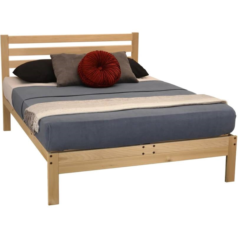 King size Solid Wood Platform Bed Frame with Slatted Headboard - Made in USA (Online Exclusive)