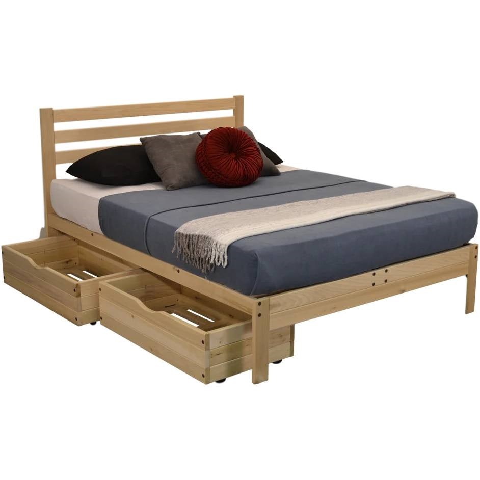 King size Solid Wood Platform Bed Frame with Slatted Headboard - Made in USA (Online Exclusive)