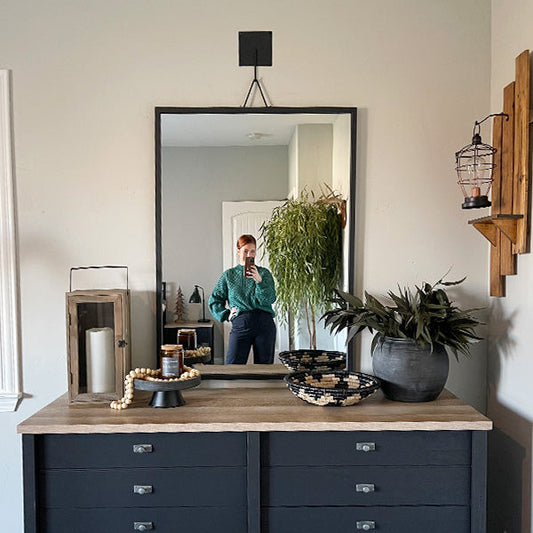 51 Inch Matte Black Hanging Mirror (Online Exclusive)