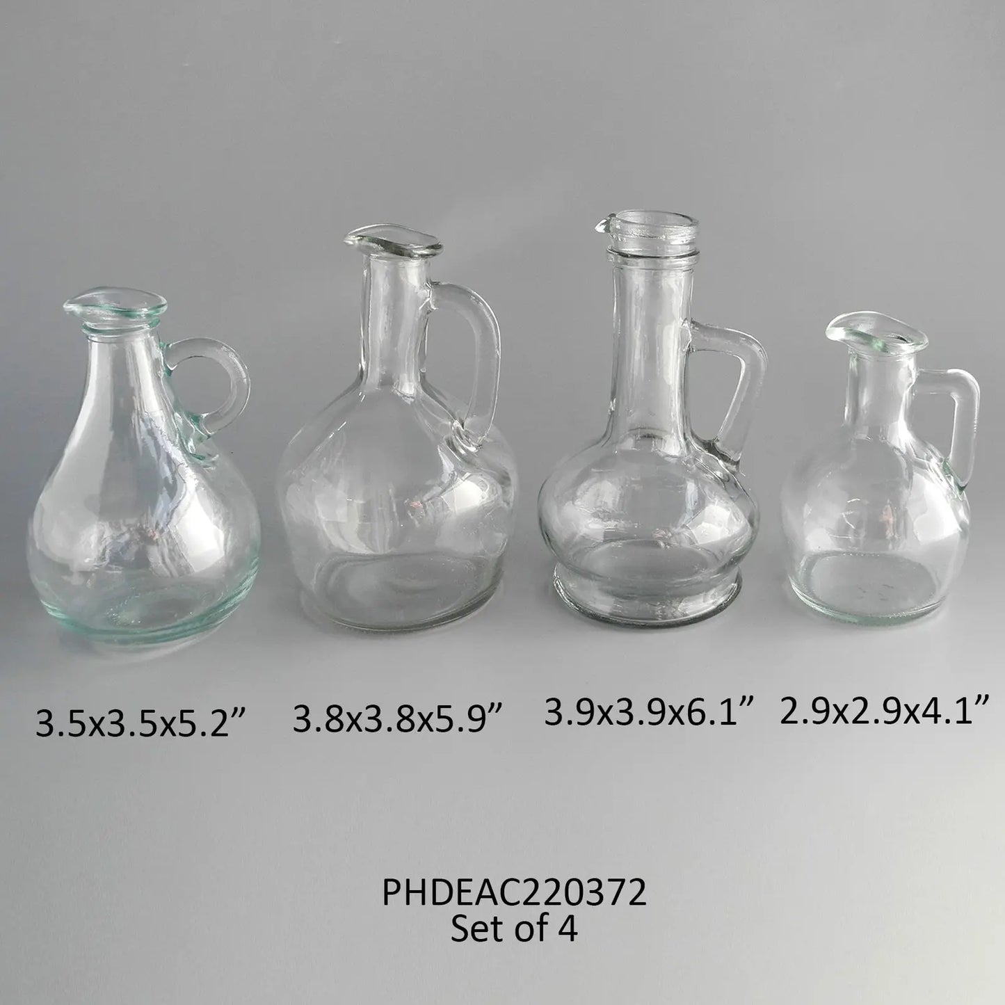 COLLECTED OLIVE OIL BOTTLE VASES, SET OF 4