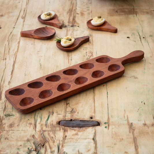 WOODEN DEVILED EGG BOARD