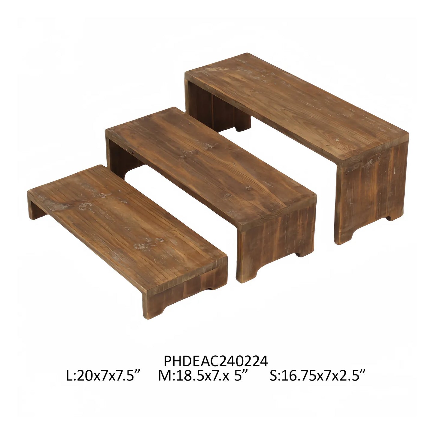 NESTED WOODEN TABLE RISER, SET OF 3