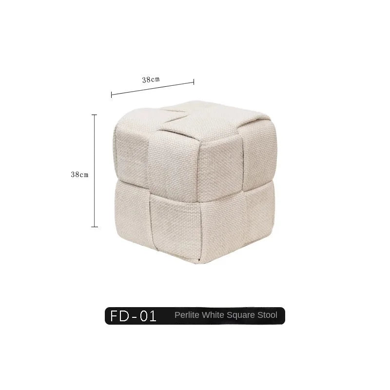 MOMO Chenille Mesh Red Woven Bench (Online Exclusive) Short Stool Shoe Changing Stool Living Room Sofa Stool Household Small Stools