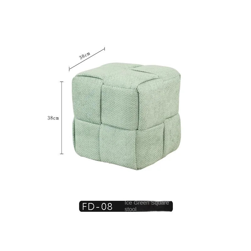 MOMO Chenille Mesh Red Woven Bench (Online Exclusive) Short Stool Shoe Changing Stool Living Room Sofa Stool Household Small Stools