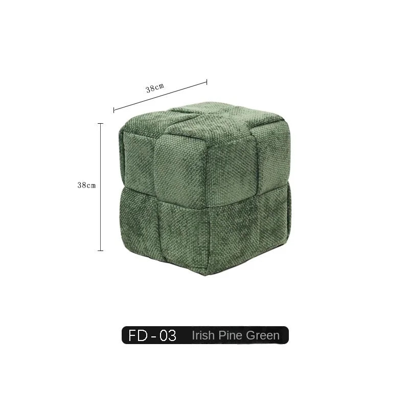 MOMO Chenille Mesh Red Woven Bench (Online Exclusive) Short Stool Shoe Changing Stool Living Room Sofa Stool Household Small Stools