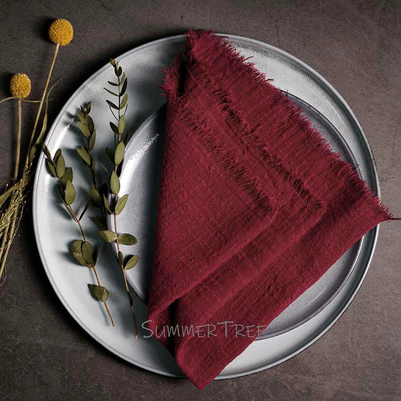 10pcs Large Napkins 41x41cm Rustic Cotton Gauze Napkin Muslin Tea Towel Dinner Retro Cheesecloth (Online Exclusive) Wedding Party Linen Decor