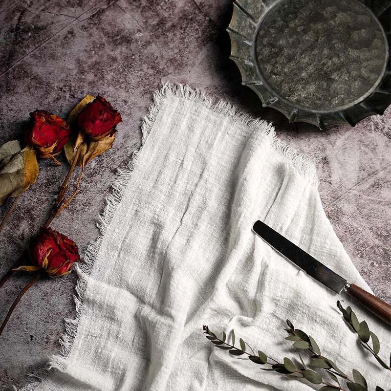 10pcs Large Napkins 41x41cm Rustic Cotton Gauze Napkin Muslin Tea Towel Dinner Retro Cheesecloth (Online Exclusive) Wedding Party Linen Decor