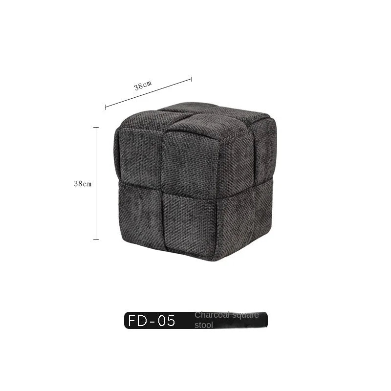 MOMO Chenille Mesh Red Woven Bench (Online Exclusive) Short Stool Shoe Changing Stool Living Room Sofa Stool Household Small Stools