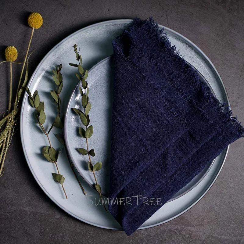10pcs Large Napkins 41x41cm Rustic Cotton Gauze Napkin Muslin Tea Towel Dinner Retro Cheesecloth (Online Exclusive) Wedding Party Linen Decor