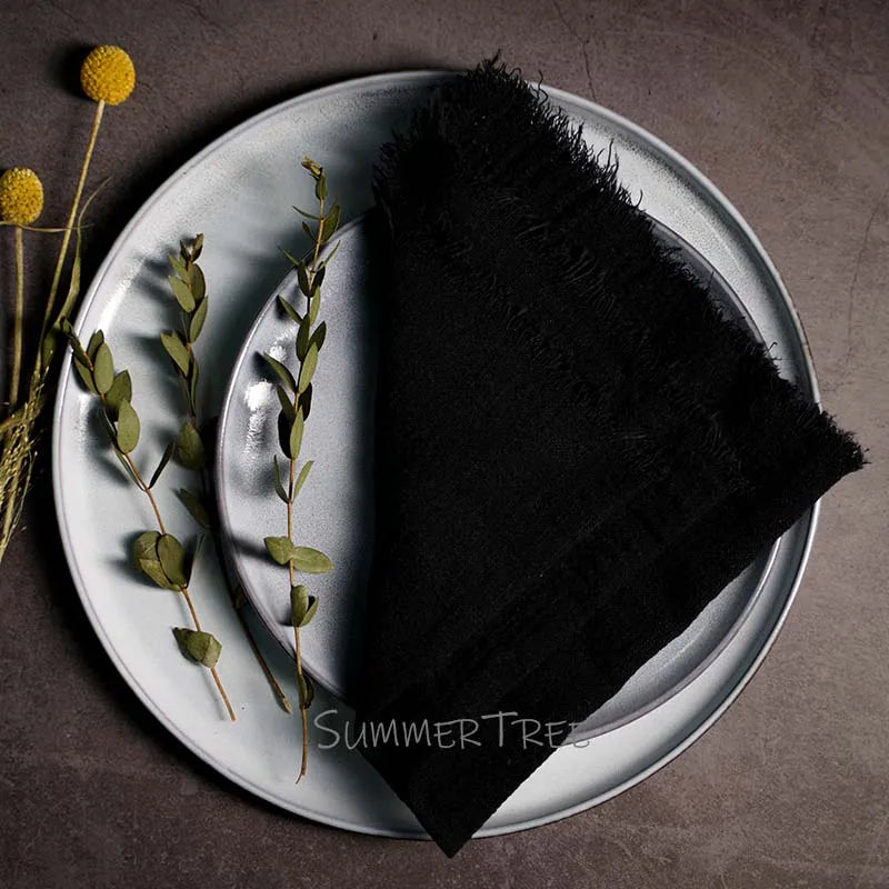 10pcs Large Napkins 41x41cm Rustic Cotton Gauze Napkin Muslin Tea Towel Dinner Retro Cheesecloth (Online Exclusive) Wedding Party Linen Decor
