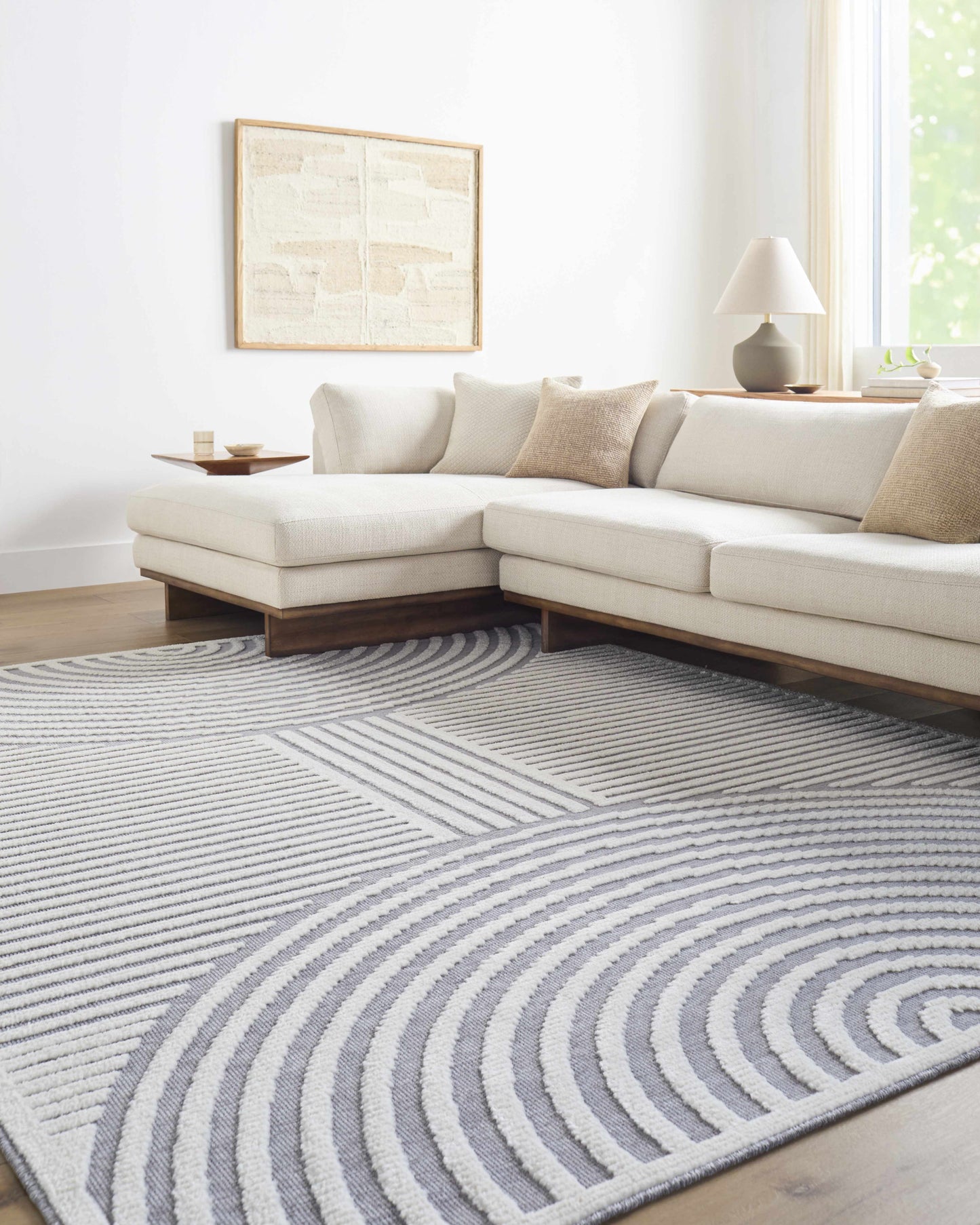 Deron Gray Rainbow Washable Rug (online exclusive