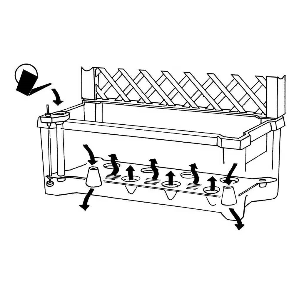 Outdoor Self-Watering Garden Planter with Trellis and Wheels in Grey Plastic (Online Exclusive)