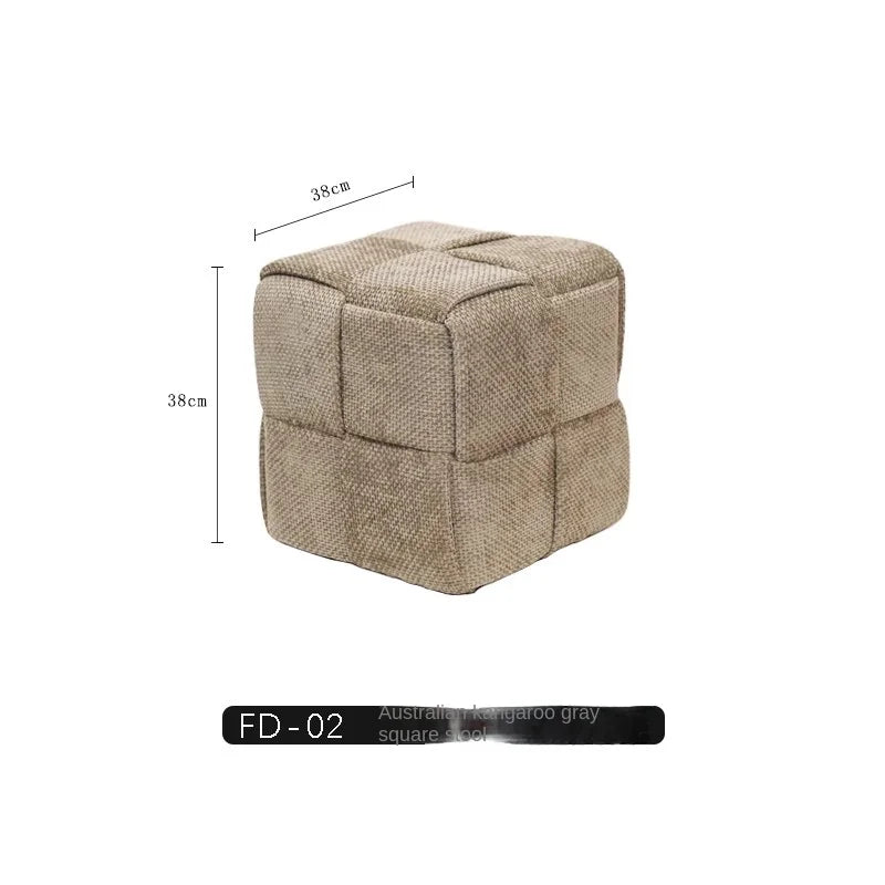 MOMO Chenille Mesh Red Woven Bench (Online Exclusive) Short Stool Shoe Changing Stool Living Room Sofa Stool Household Small Stools