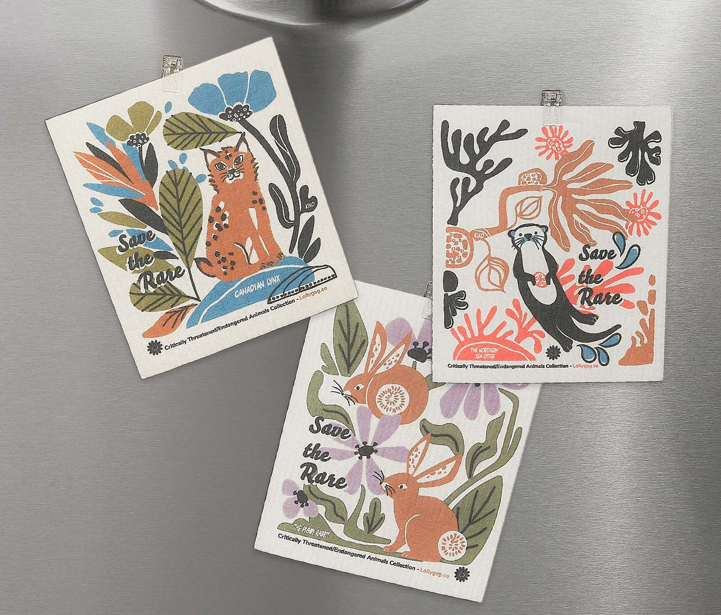 Fading Fantastical Wildlife Large Swedish Dishcloth/Dry Mats (Online Exclusive)