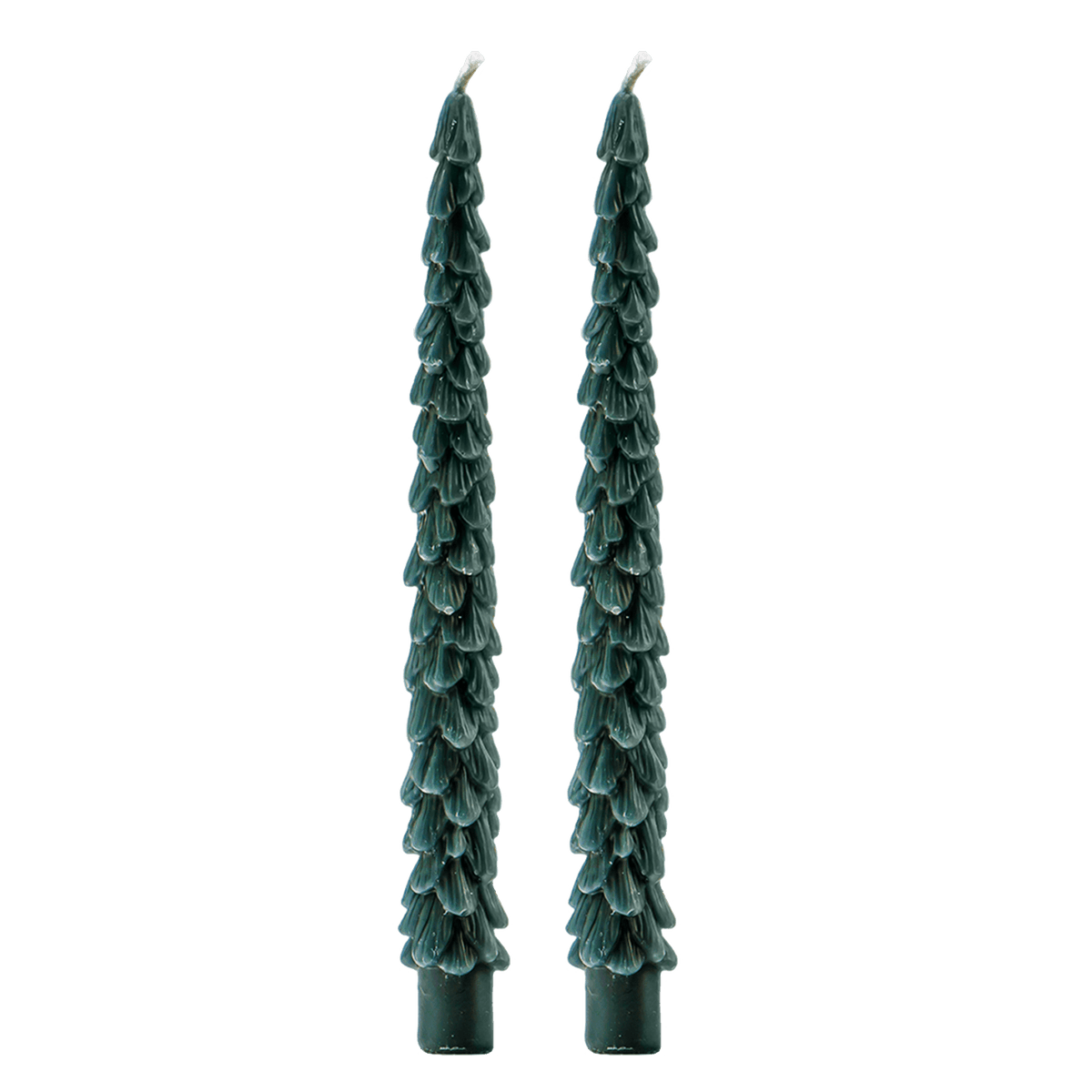 Green Tree Taper Candles - Set of 2 (Online Exclusive